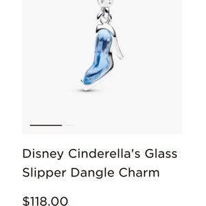 Pandora Silver and Blue Cinderella's Glass Slipper Charm
